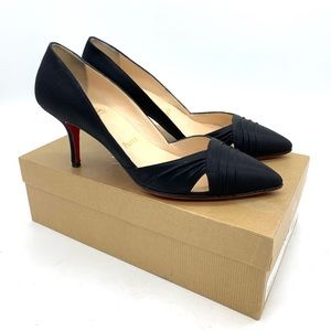 Christian Louboutin 70mm Black Satin Pumps Heels